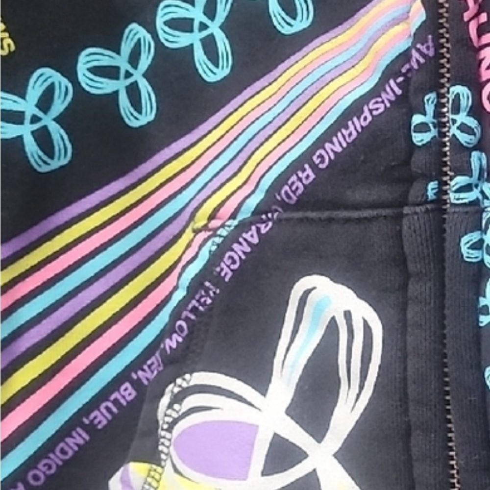 TNA Aritzia Graphic Zip Hoodie Multicolor Logo Streetwear Small - Picture 5 of 7